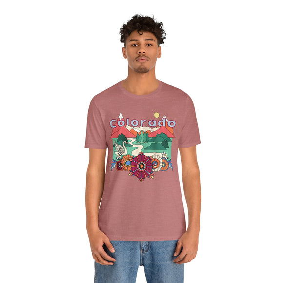 Colorado Shirt, Colorado Retro T-Shirt, Hippie Style Colorado tee, Colorado Mountain Shirt