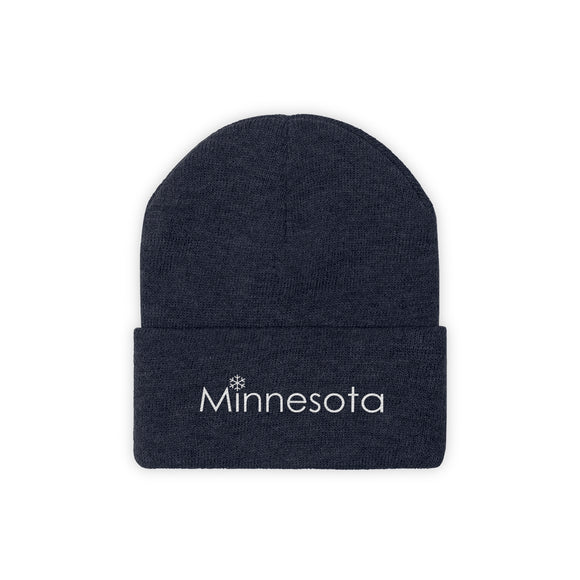 Minnesota Knit Beanie - Adult Embroidered Snowflake Minnesota Knit Hat