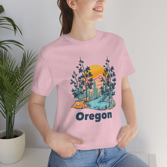 Oregon T-Shirt - Mountain Illustration Unisex Oregon Shirt