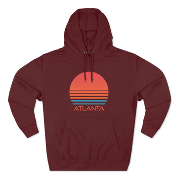 Buy burgundy Premium Atlanta, Georgia Hoodie - Retro 80s Unisex Sweatshirt