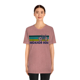 Jackson Hole T-Shirt - Retro Mountain Bike Adult Unisex Jackson Hole, Wyoming T Shirt