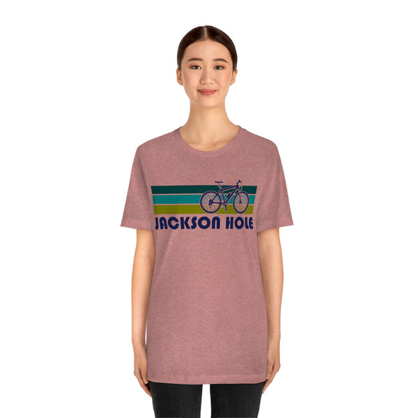 Jackson Hole T-Shirt - Retro Mountain Bike Adult Unisex Jackson Hole, Wyoming T Shirt