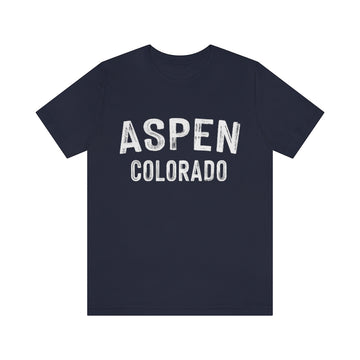 Buy navy Aspen, Colorado Shirt - Paint Text Unisex Aspen T-Shirt