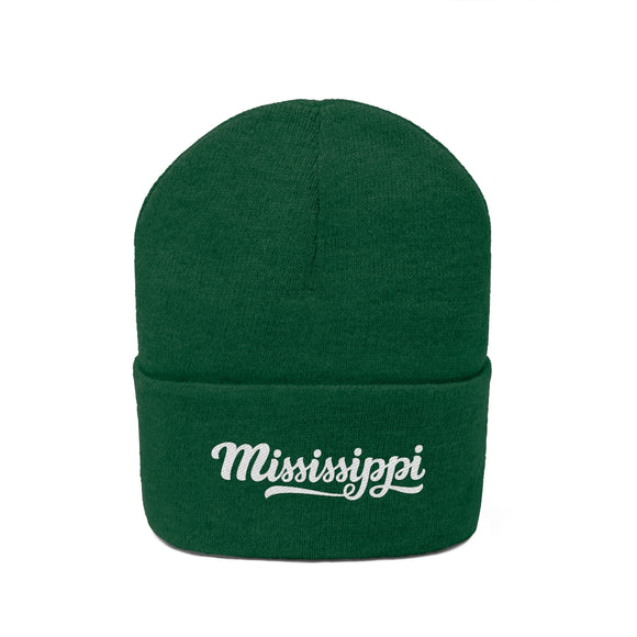 Mississippi Beanie - Adult Hand Lettered Embroidered Mississippi Knit Hat