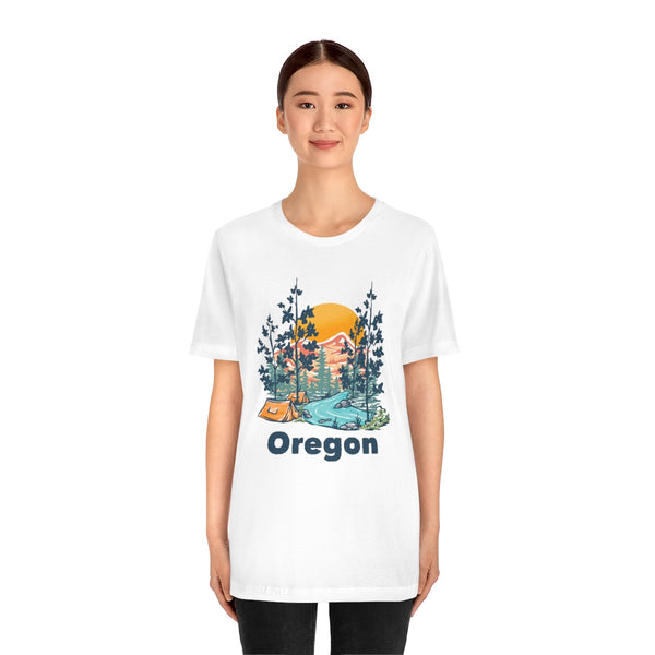 Oregon T-Shirt - Mountain Illustration Unisex Oregon Shirt