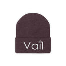 Vail, Colorado Knit Beanie - Adult Embroidered Snowflake Vail Knit Hat-1