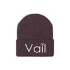 Vail, Colorado Knit Beanie - Adult Embroidered Snowflake Vail Knit Hat