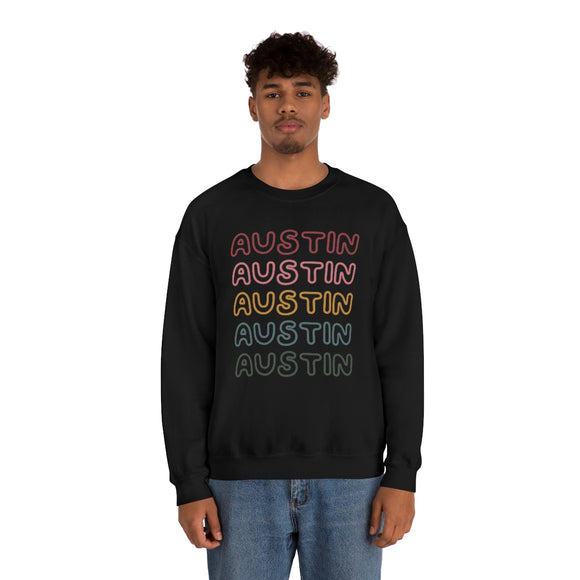 Austin, Texas Sweatshirt - Retro Five Color Unisex