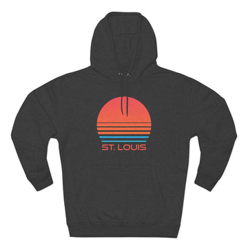 Buy charcoal-heather Premium St. Louis, Missouri Hoodie - Retro 80s Unisex Sweatshirt