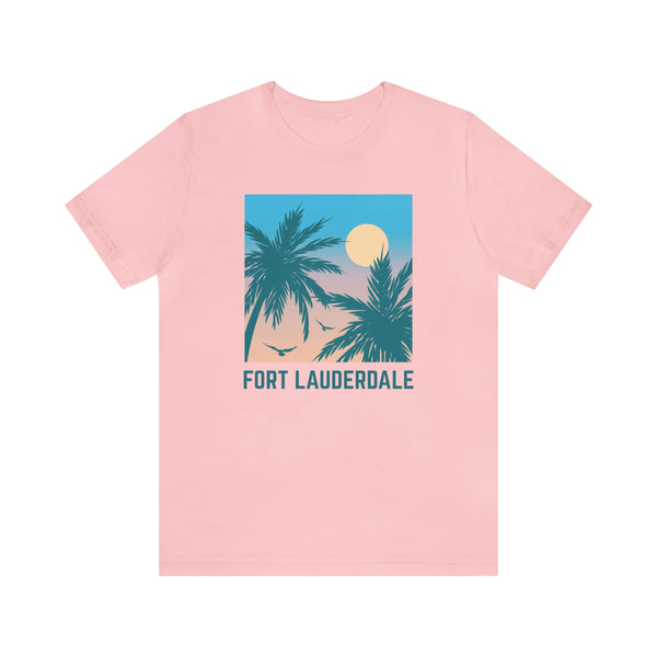 Fort Lauderdale, Florida T-Shirt - Retro Palm Tree & Beach Unisex Fort Lauderdale Shirt