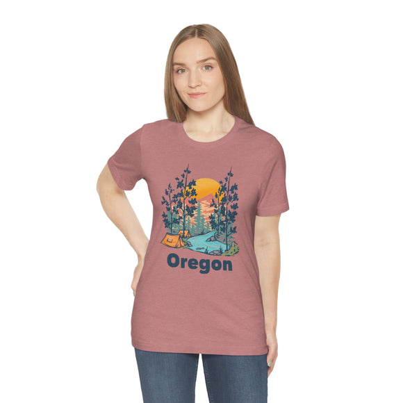 Oregon T-Shirt - Mountain Illustration Unisex Oregon Shirt