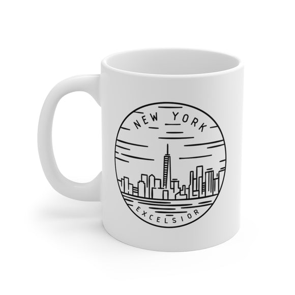 New York Mug - State Design White Ceramic New York Mug (11oz & 15oz)