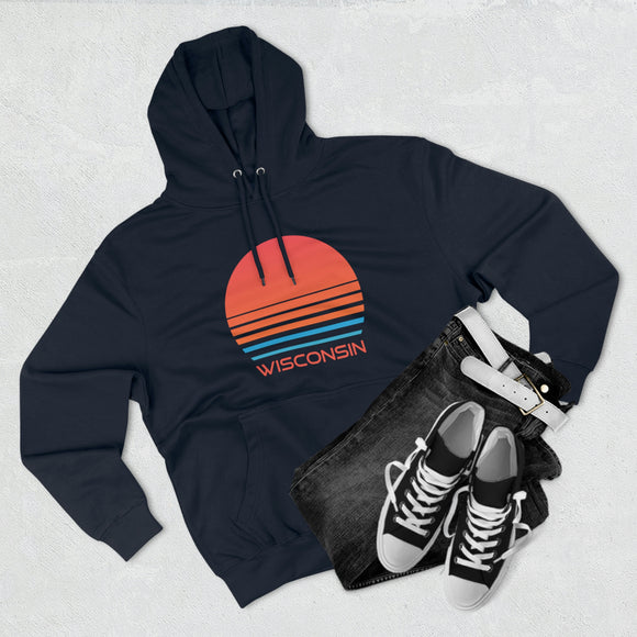 Premium Wisconsin Hoodie - Retro 80s Unisex Sweatshirt