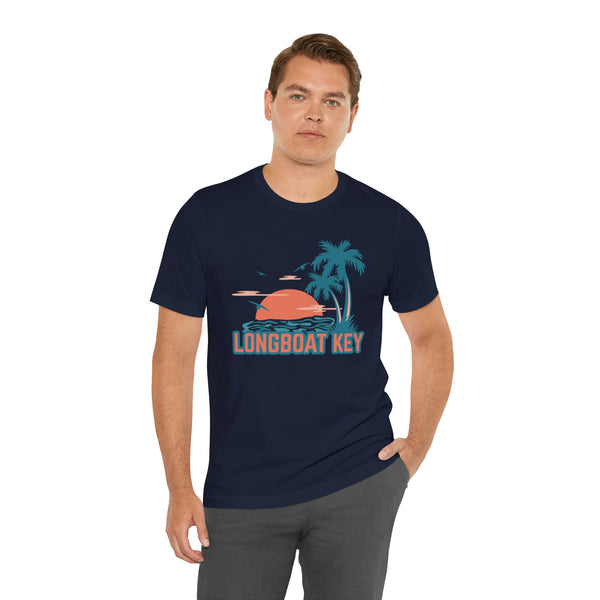 Longboat Key, Florida T-Shirt - Retro Palm Tree & Beach Unisex Longboat Key Shirt