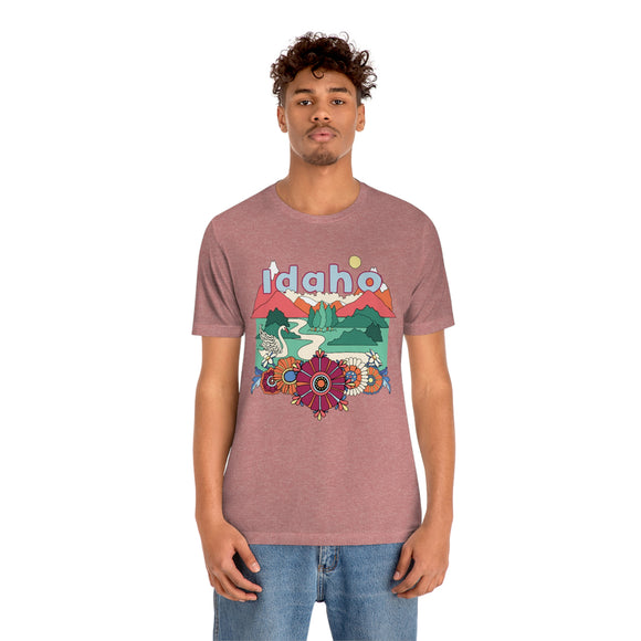 Idaho Shirt, Idaho Retro T-Shirt, Hippie Style Idaho tee, Idaho Mountain Shirt