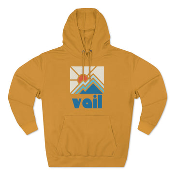 Buy mustard Premium Vail, Colorado Hoodie - Min Mountain Unisex Sweatshirt