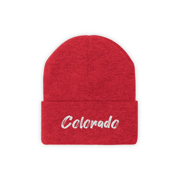 Buy true-red Colorado Beanie - Adult Embroidered Colorado Knit Hat