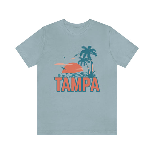Tampa, Florida T-Shirt - Retro Palm Tree & Beach Unisex Tampa Shirt