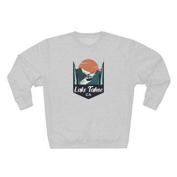 Buy heather-grey Premium Lake Tahoe, California Crewneck Sweatshirt - Retro Unisex Sweatshirt