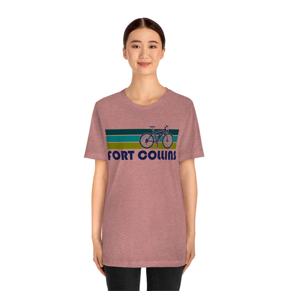 Fort Collins T-Shirt - Retro Mountain Bike Adult Unisex Fort Collins, Colorado T Shirt