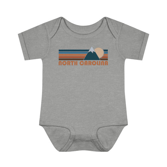 North Carolina Baby Bodysuit - Retro Mountain North Carolina Baby Bodysuit