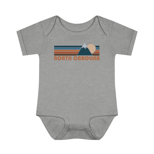 North Carolina Baby Bodysuit - Retro Mountain North Carolina Baby Bodysuit