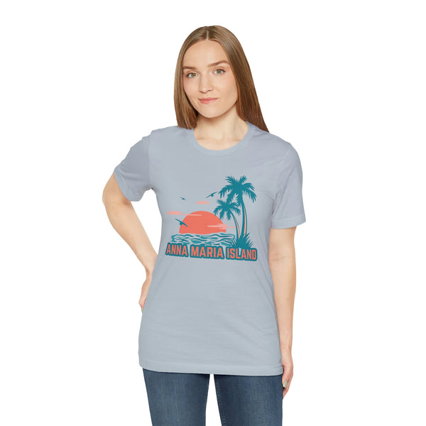 Anna Maria Island, Florida T-Shirt - Retro Palm Tree & Beach Unisex Anna Maria Island Shirt