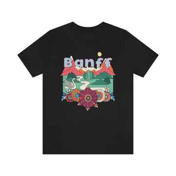 Buy black Banff Shirt, Canada Retro T-Shirt, Hippie Style Canada tee, Banff Mountain Shirt