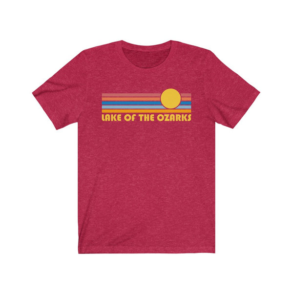 Lake of the Ozarks, Missouri T-Shirt - Retro Sunrise Adult Unisex Lake of the Ozarks T Shirt