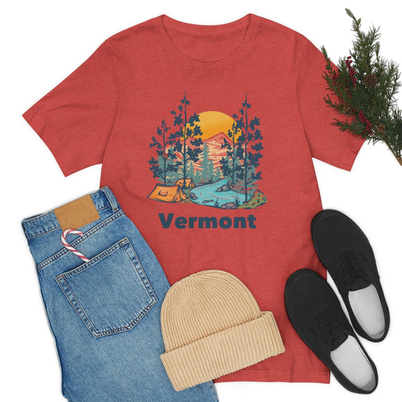 Vermont T-Shirt - Mountain Illustration Unisex Vermont Shirt