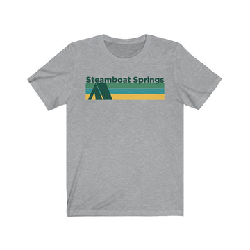 Buy athletic-heather Steamboat Springs, Colorado T-Shirt - Retro Camping Adult Unisex Steamboat Springs T Shirt