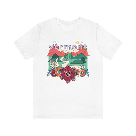 Vermont Shirt, Vermont Retro T-Shirt, Hippie Style Vermont tee, Vermont Mountain Shirt