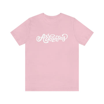Buy pink Arkansas T-Shirt - Hand Lettered Unisex Arkansas Shirt
