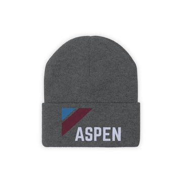 Buy graphite-heather Aspen, Colorado Beanie - Adult Embroidered Retro Aspen Knit Hat