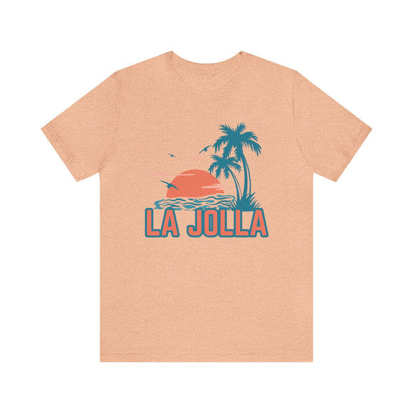 La Jolla, California T-Shirt - Retro Palm Tree & Beach Unisex La Jolla Shirt