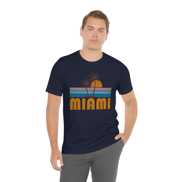Miami, Florida T-Shirt - Retro Palm Tree Unisex Miami Shirt