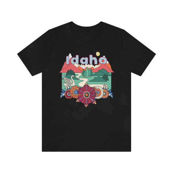 Idaho T-Shirt - Retro Mountain / Hippie Style Idaho Shirt