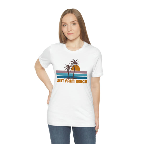 West Palm Beach, Florida T-Shirt - Retro Palm Tree Unisex West Palm Beach Shirt