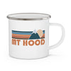 Mount Hood, Oregon Camp Mug - Retro Mountain Enamel Campfire Mount Hood Mug