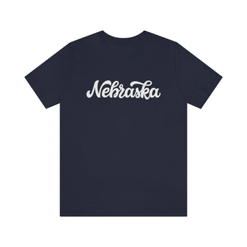Buy navy Nebraska T-Shirt - Hand Lettered Unisex Nebraska Shirt