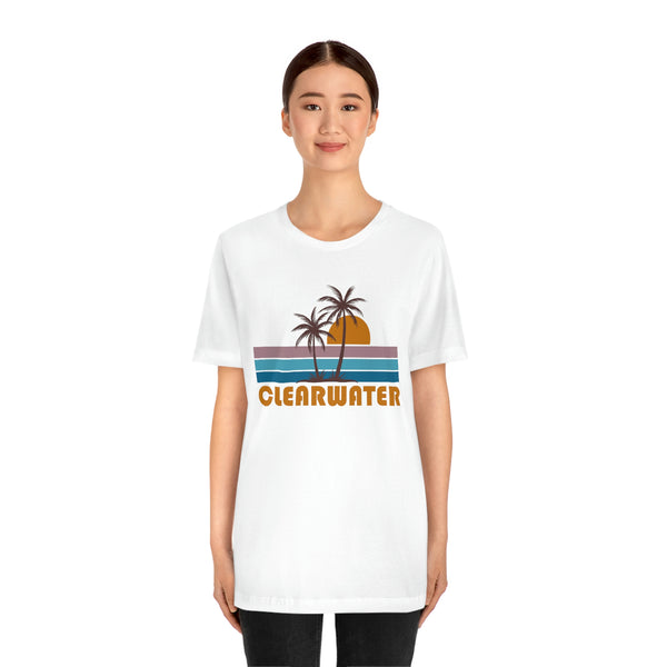 Clearwater, Florida T-Shirt - Retro Palm Tree Unisex Clearwater Shirt