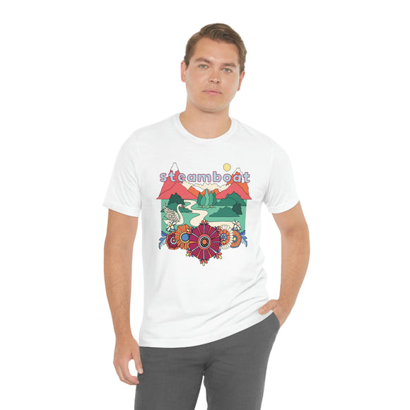 Steamboat Shirt, Colorado Retro T-Shirt, Hippie Style Colorado tee, Steamboat Mountain Shirt