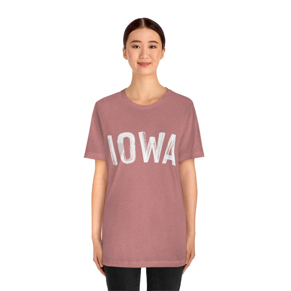 Iowa T-Shirt - Paint Text Unisex Iowa Shirt