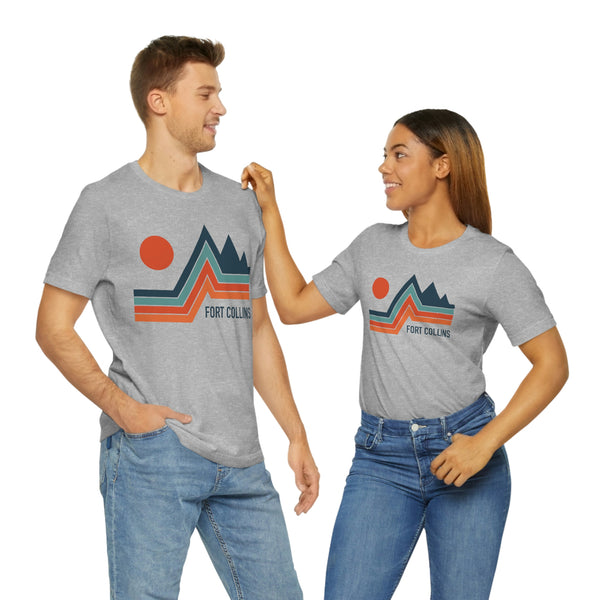 Fort Collins, Colorado T-Shirt - Retro Mountain Unisex Fort Collins Shirt