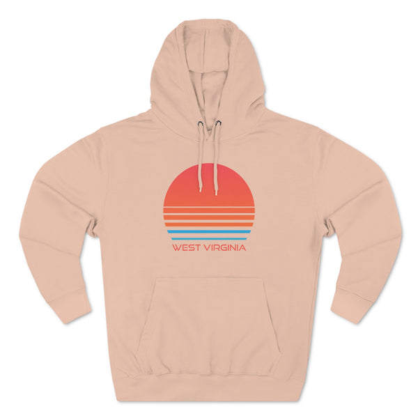 Premium West Virginia Hoodie - Retro 80s Unisex Sweatshirt