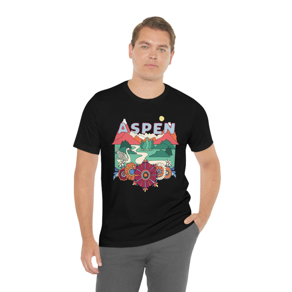 Aspen Shirt, Colorado Retro T-Shirt, Hippie Style Colorado tee, Aspen Mountain Shirt