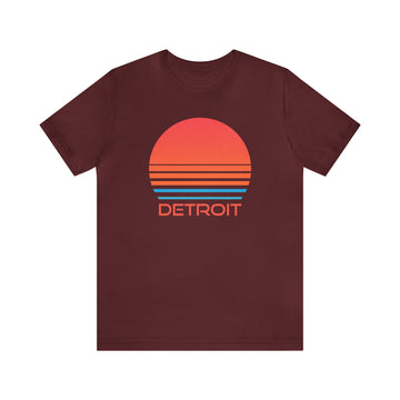 Buy maroon Detroit, Michigan T-Shirt - Retro 80s Unisex Detroit Shirt