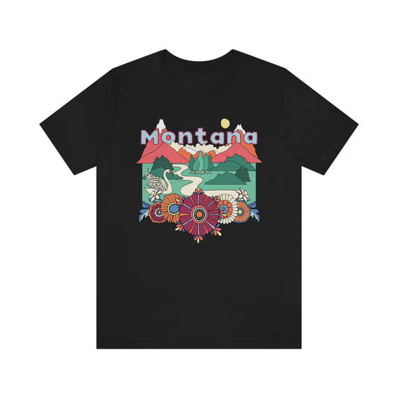 Montana Shirt, Montana Retro T-Shirt, Hippie Style Montana tee, Montana Mountain Shirt