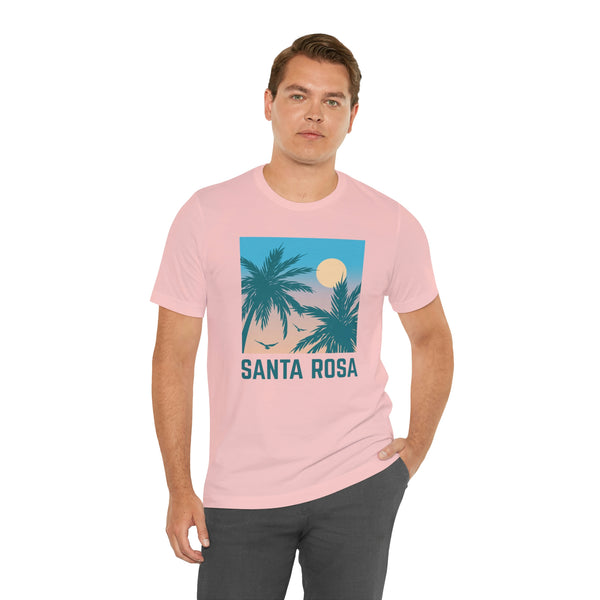 Santa Rosa, California T-Shirt - Retro Palm Tree & Beach Unisex Santa Rosa Shirt
