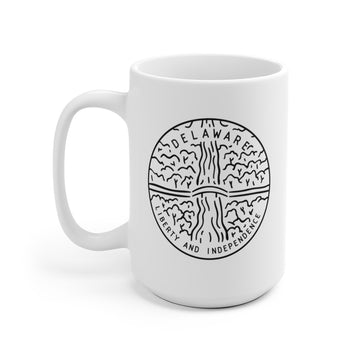 Delaware Mug - State Design White Ceramic Delaware Mug (11oz & 15oz)